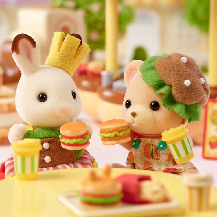 Sylvania Family|Chocolate Rabbit Girl, Bear Bo Hamburger Pair Set
