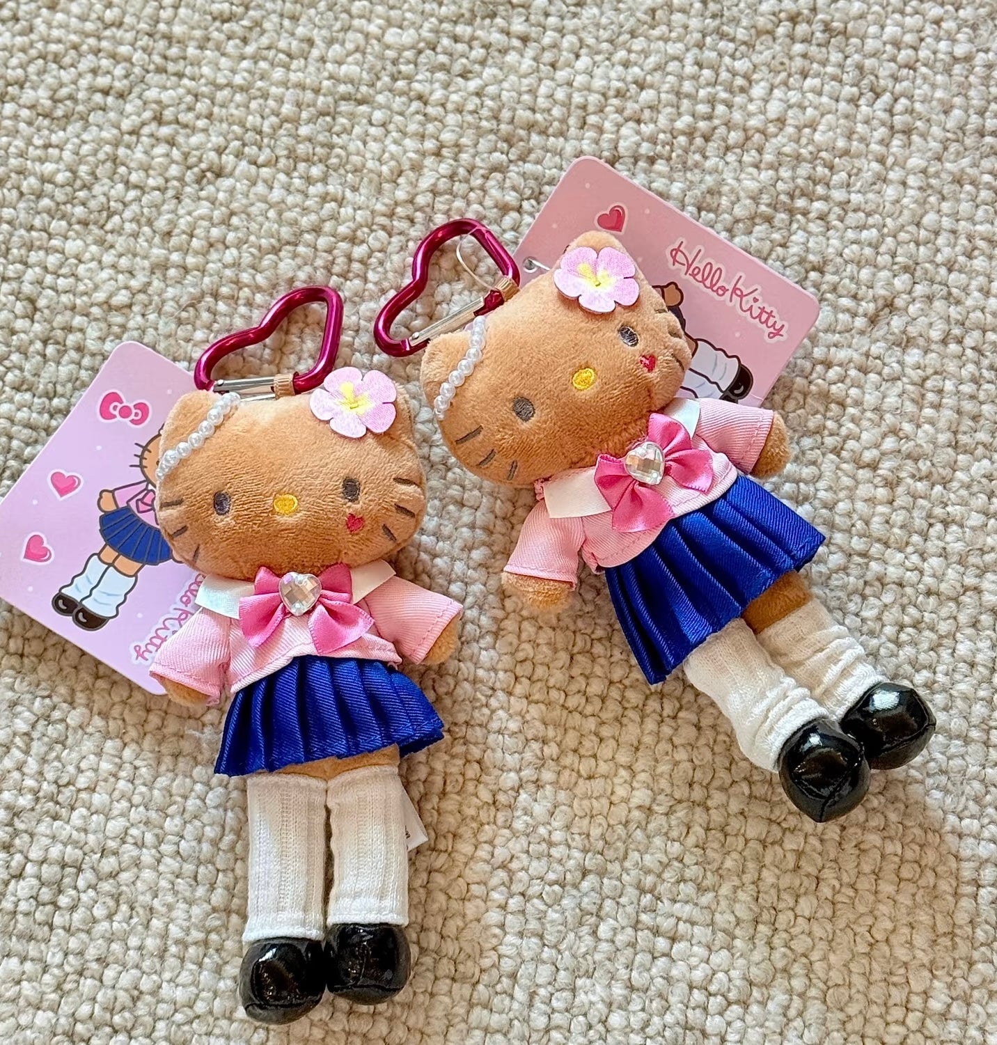 Sanrio Hello Kitty Tanned Long Leg School Uniform Mascot Keychain