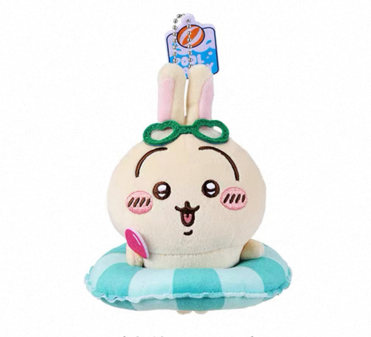 Chiikawa|🛟 Summer Days Series Swimming Ring Plush Keychain Usagi