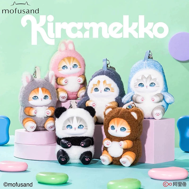 Mofusand|Kiramekko Shiny Shark Cat Vinyl Plush Keychain Blind Box
