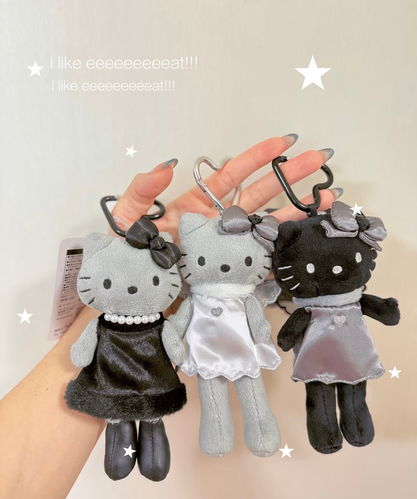 SANRIO|HELLO KITTY Grey ANGEL STYLE UP MASCOT HOLDER PLUSH KEYCHAIN