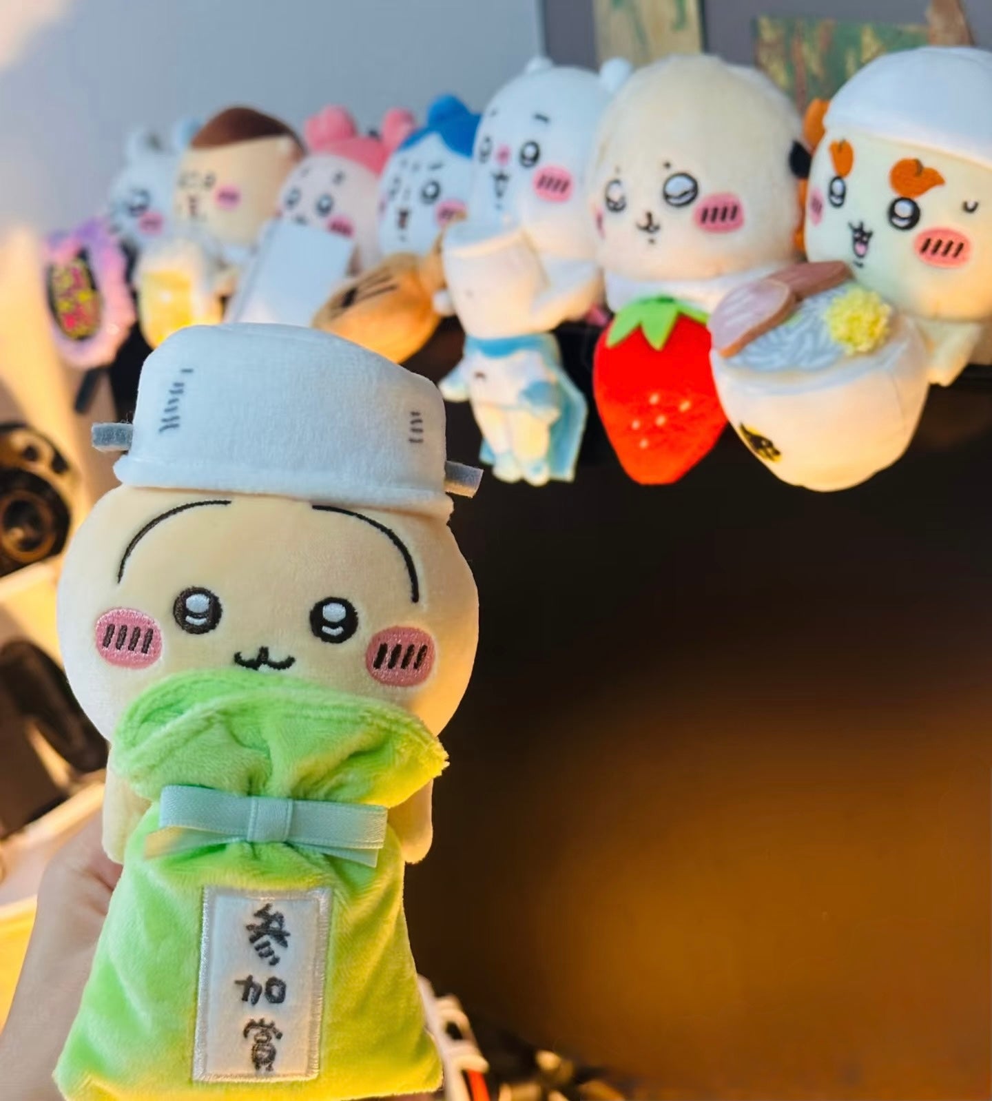 Chiikawa Hanging Plush Toy to Watch Over You from the Desktop Usagi with a Participation Prize