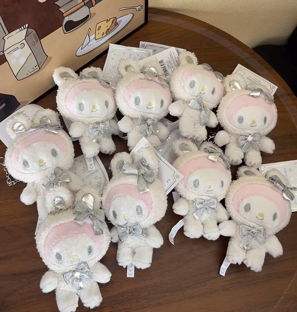 SANRIO|Fluffy Snow Rabbit My Melody keychain