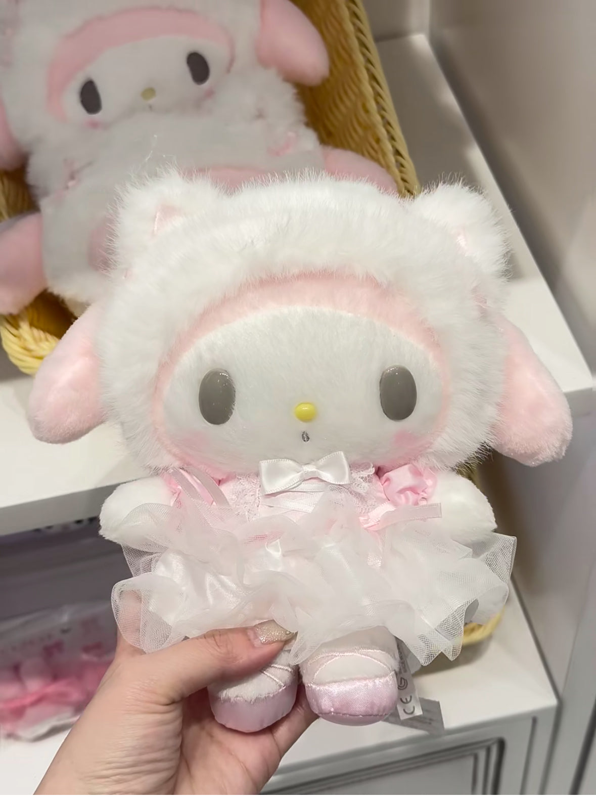 Sanrio|My Melody White Cat Doll 美乐蒂白猫毛绒公仔