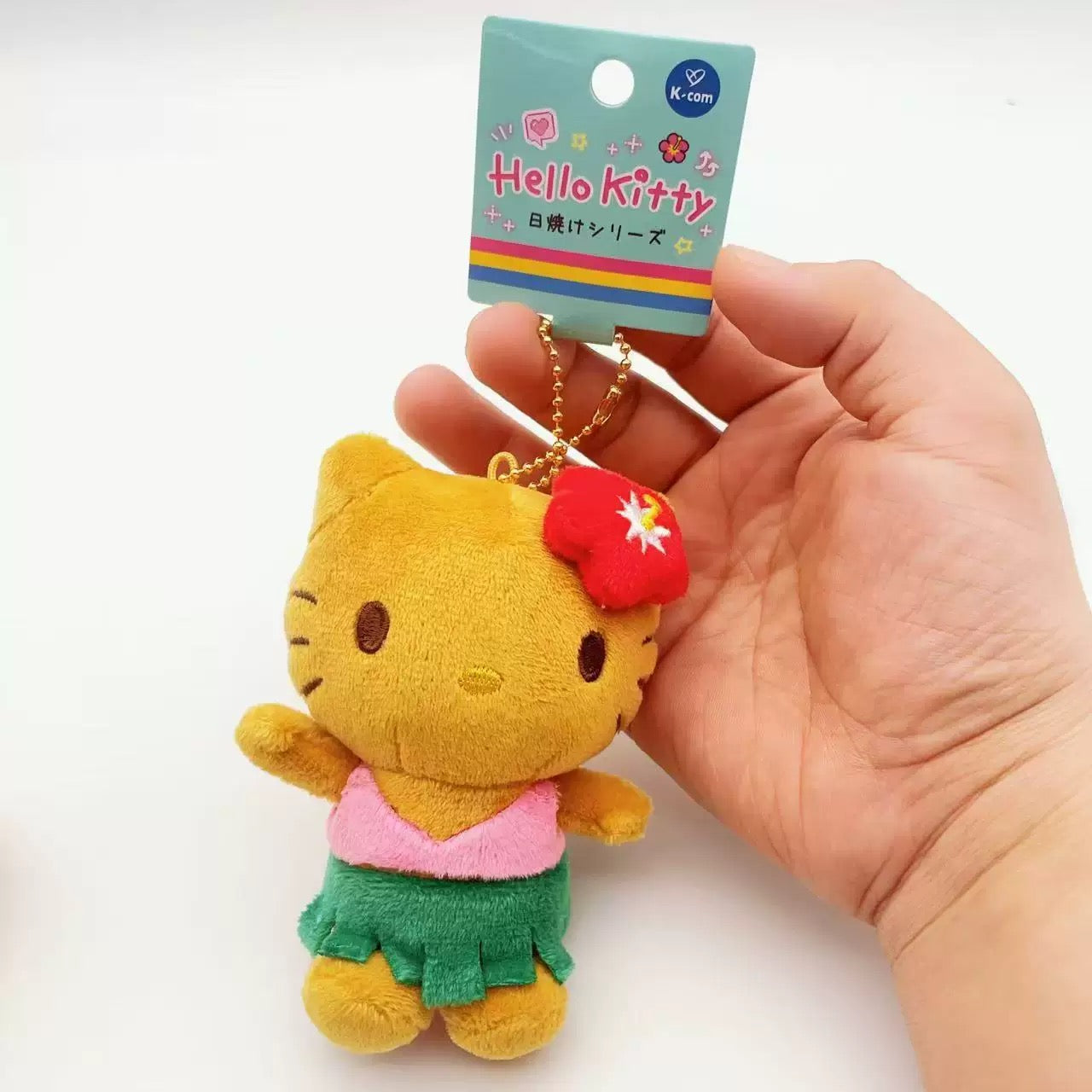 Sanrio Hello Kitty Tanned Mascot Keychain - Hibiscus