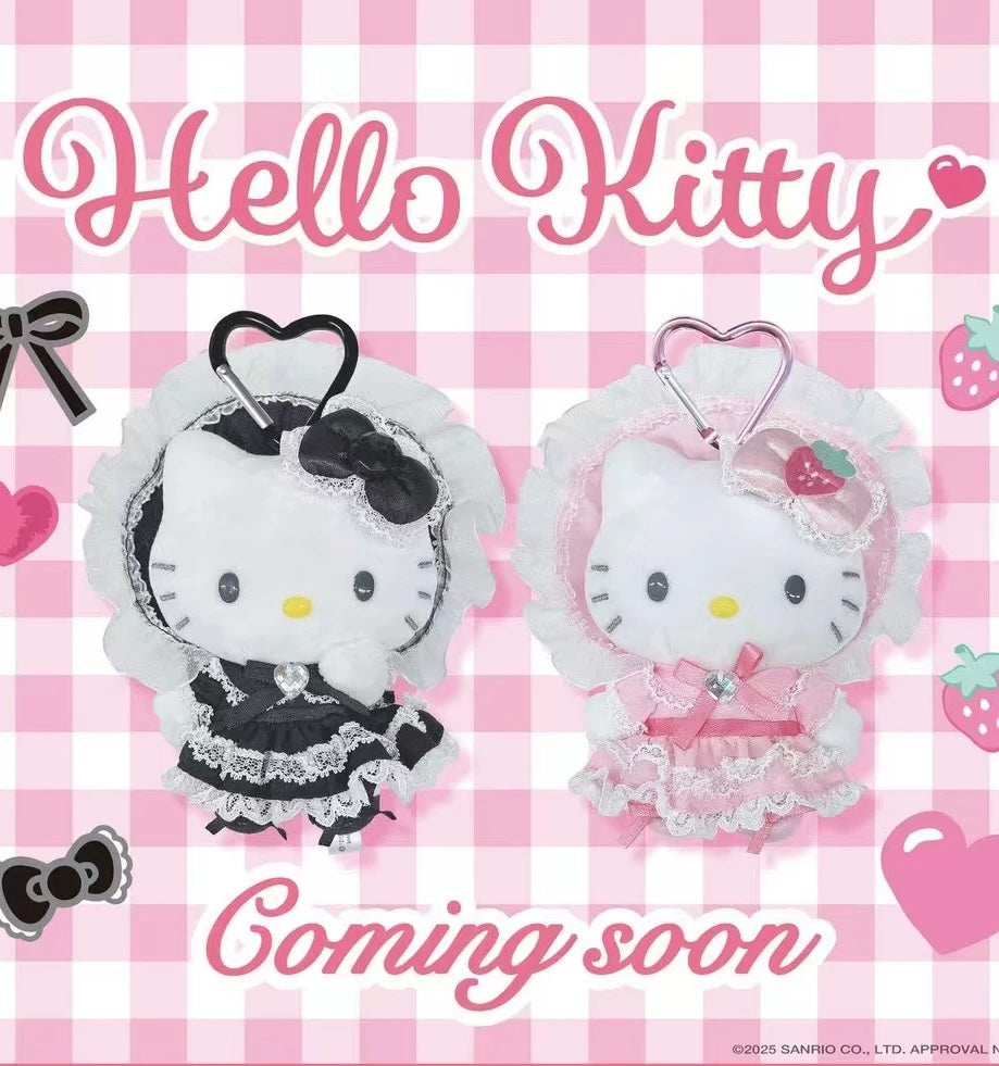 Sanrio Hello Kitty Lolita Dress Mascot Keychain Plush (Black/Pink)