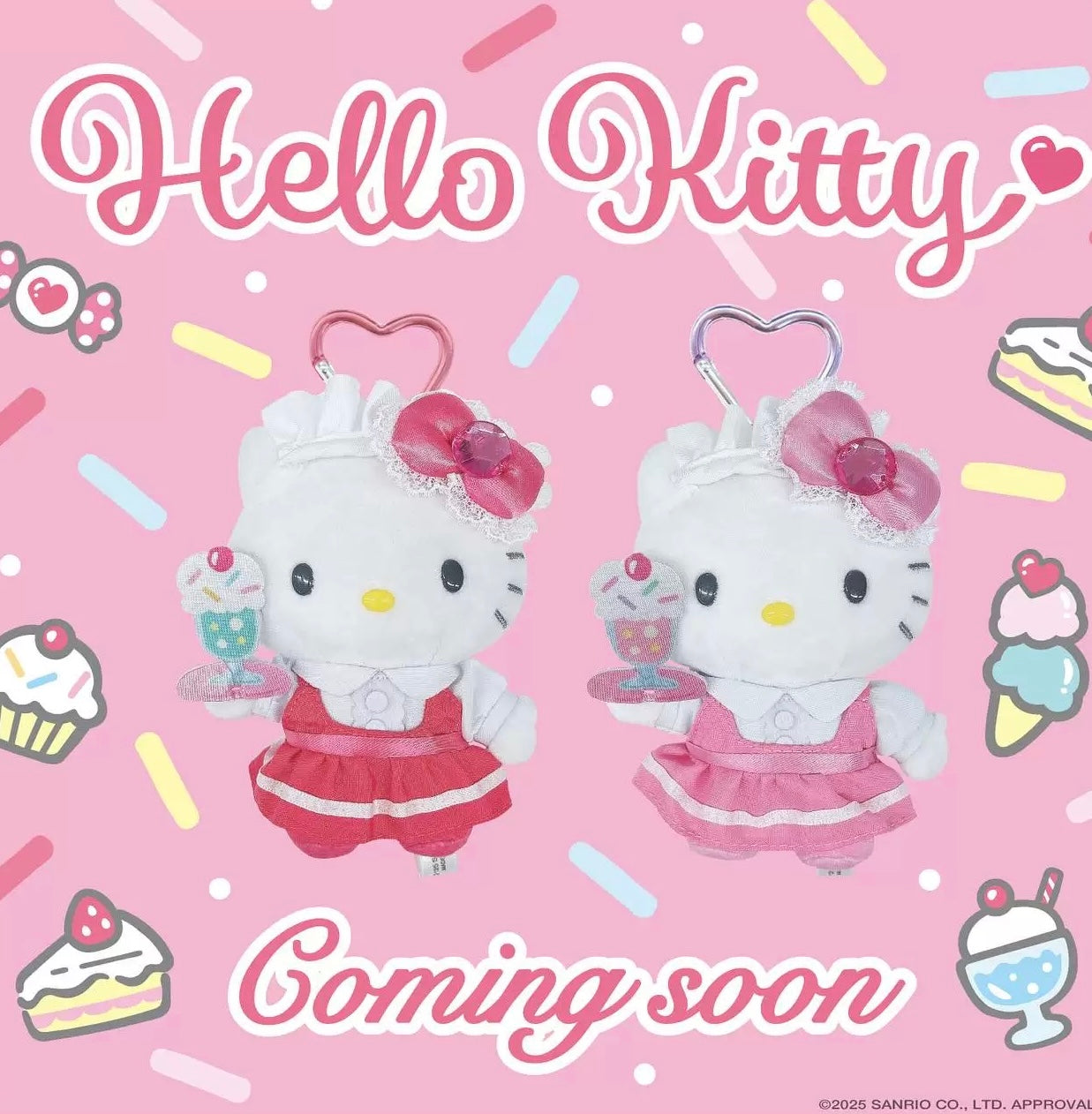 Sanrio Hello Maid Mascot Keychain Plush (Red/Pink)