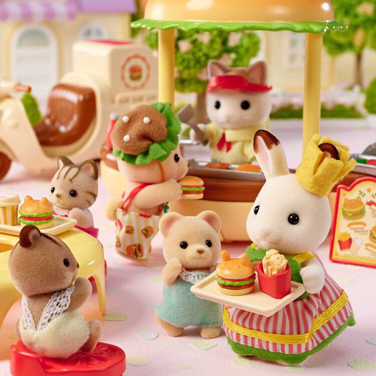 Sylvania Family｜Chocolate Rabbit Girl, Bear Bo Hamburger Pair Set