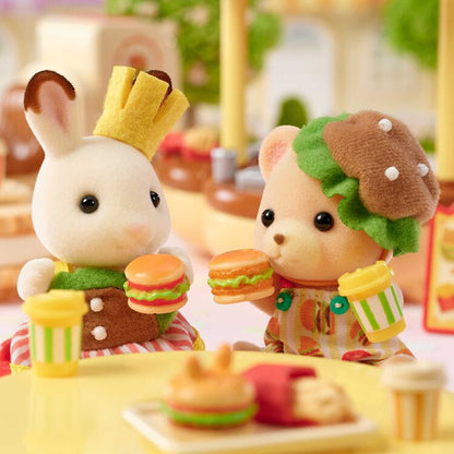 Sylvania Family｜Chocolate Rabbit Girl, Bear Bo Hamburger Pair Set