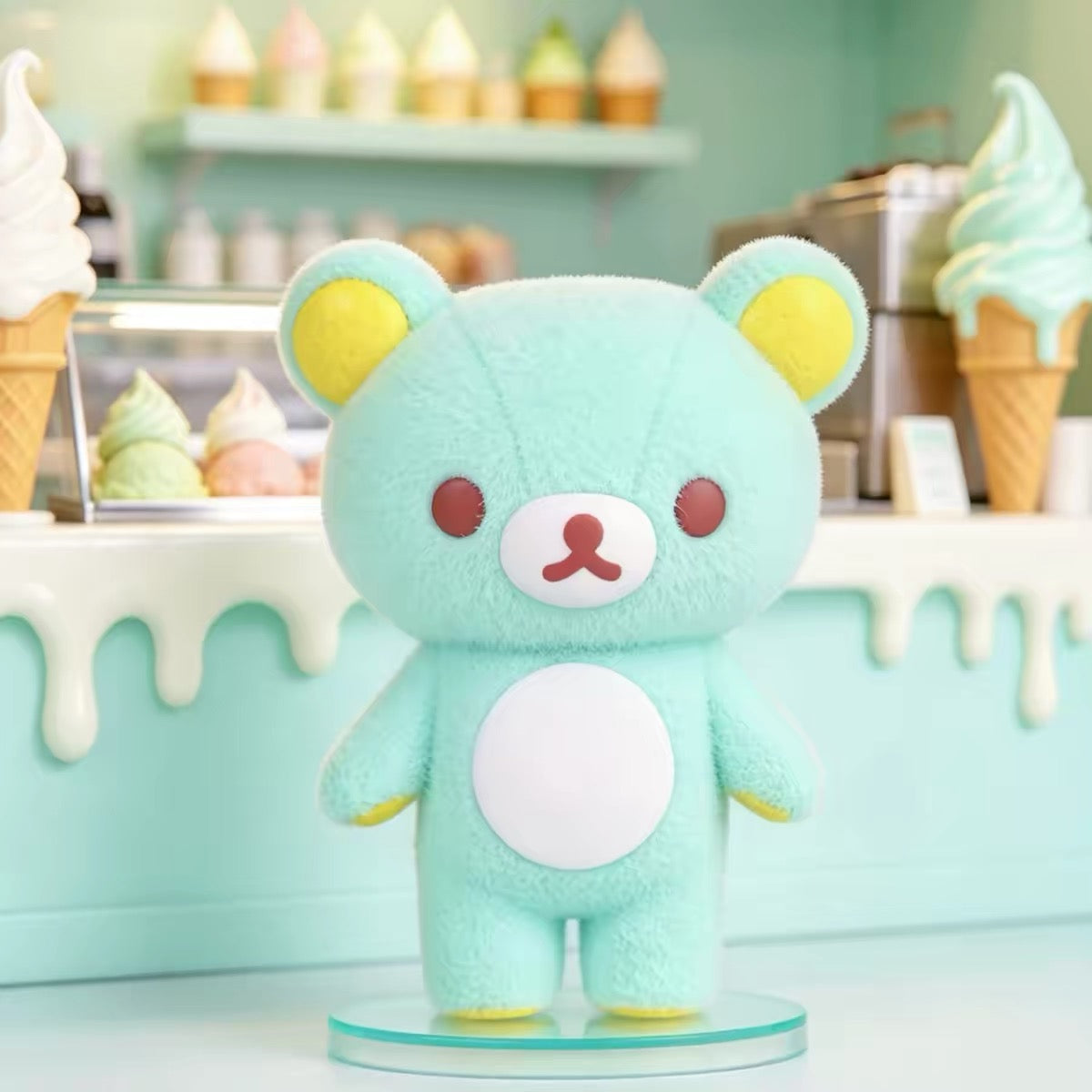 Rilakkuma｜Cheese Carnival Series Flocked Figure Blind Box Collectible Desk Ornament