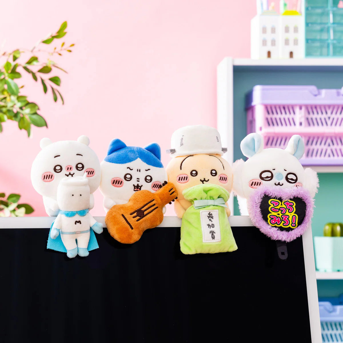 Chiikawa Hanging Plush Toy to Watch Over You from the Desktop Momonga with a Fan