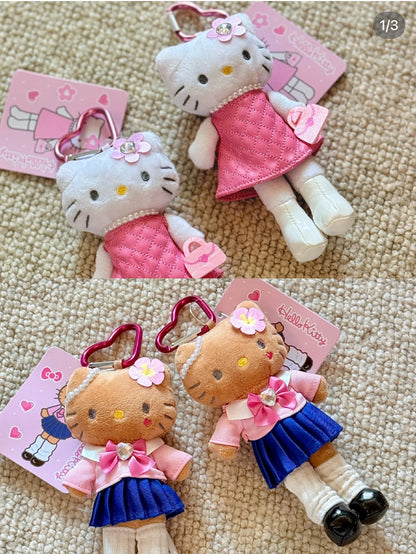 Sanrio Hello Kitty Long Leg Pink Skirt Mascot Keychain
