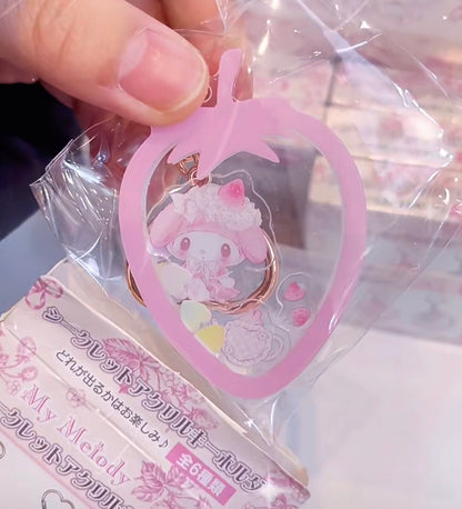 Sanrio White Strawberry My Melody keychain blind box🍓白草莓盲盒