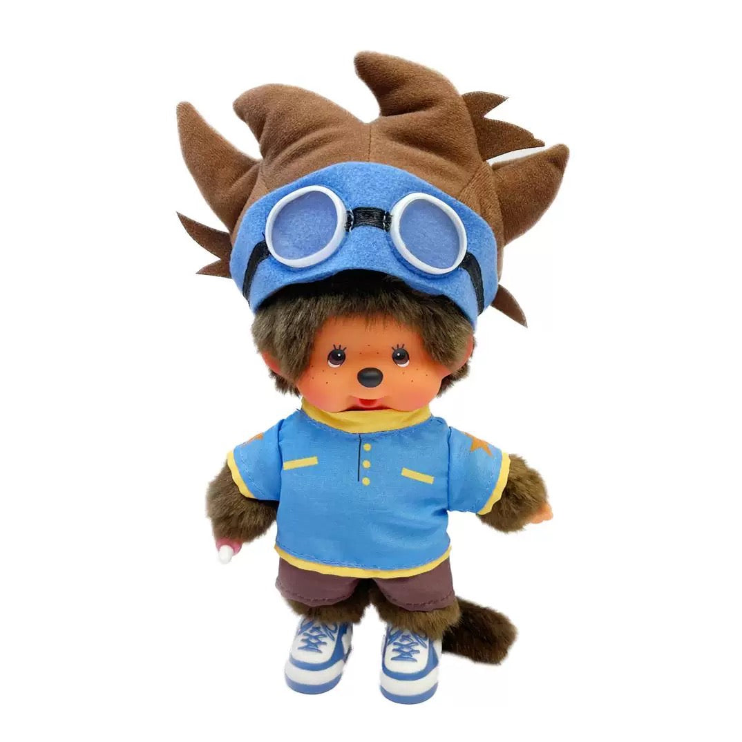 Monchhichi Dinosaur Plush Doll × Digimon Collaboration: Greymon, Taichi Yagami & Agumon Edition