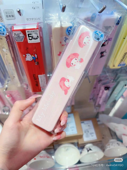 Sanrio Portable Utensil Set. Chopsticks+Spoon
