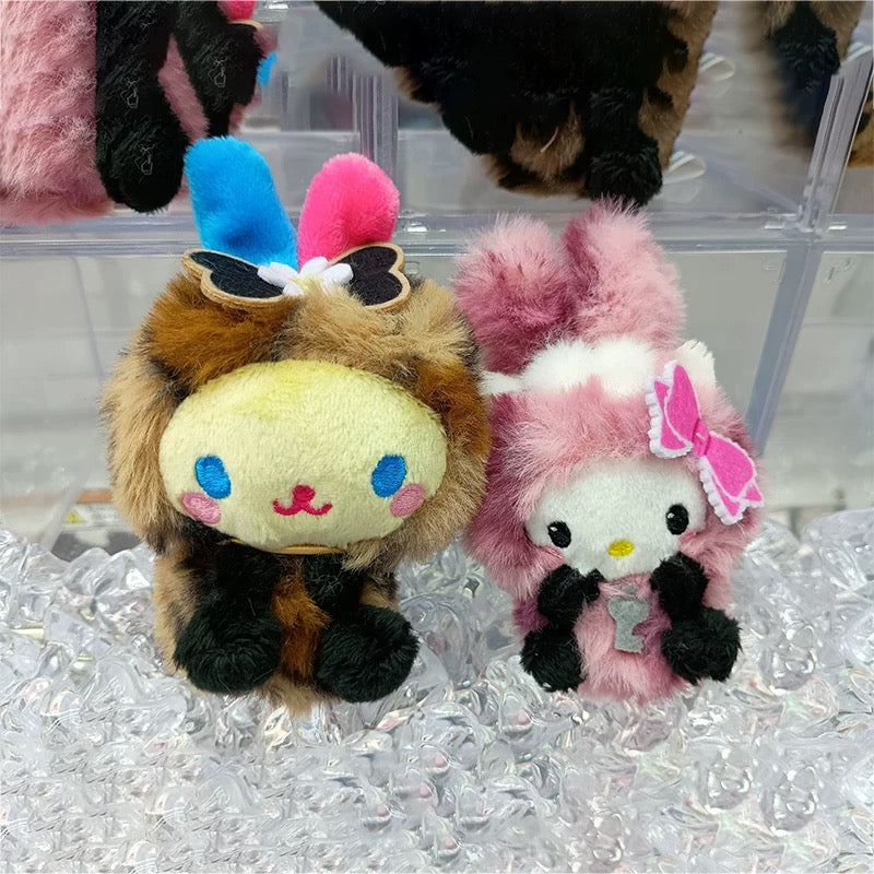 Sanrio｜USAHANA Leopard Print Fruyu Plush Keychain