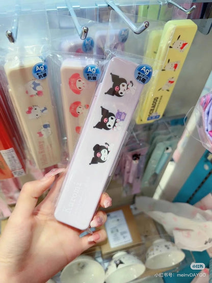 Sanrio Portable Utensil Set. Chopsticks+Spoon
