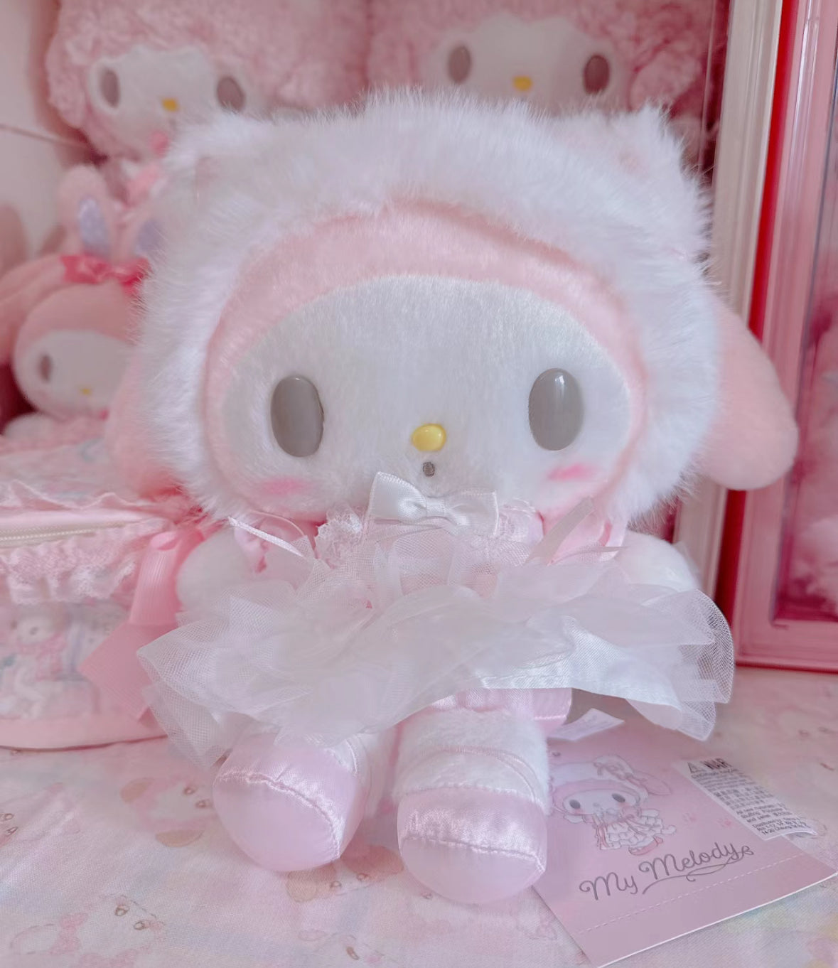 Sanrio｜My Melody White Cat Doll 美乐蒂白猫毛绒公仔