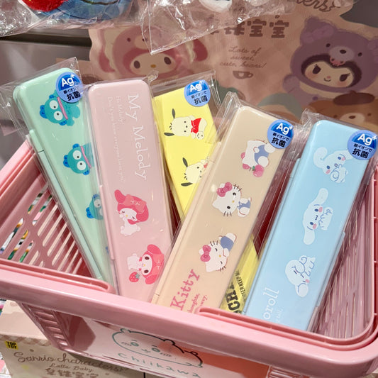 Sanrio Portable Utensil Set. Chopsticks+Spoon