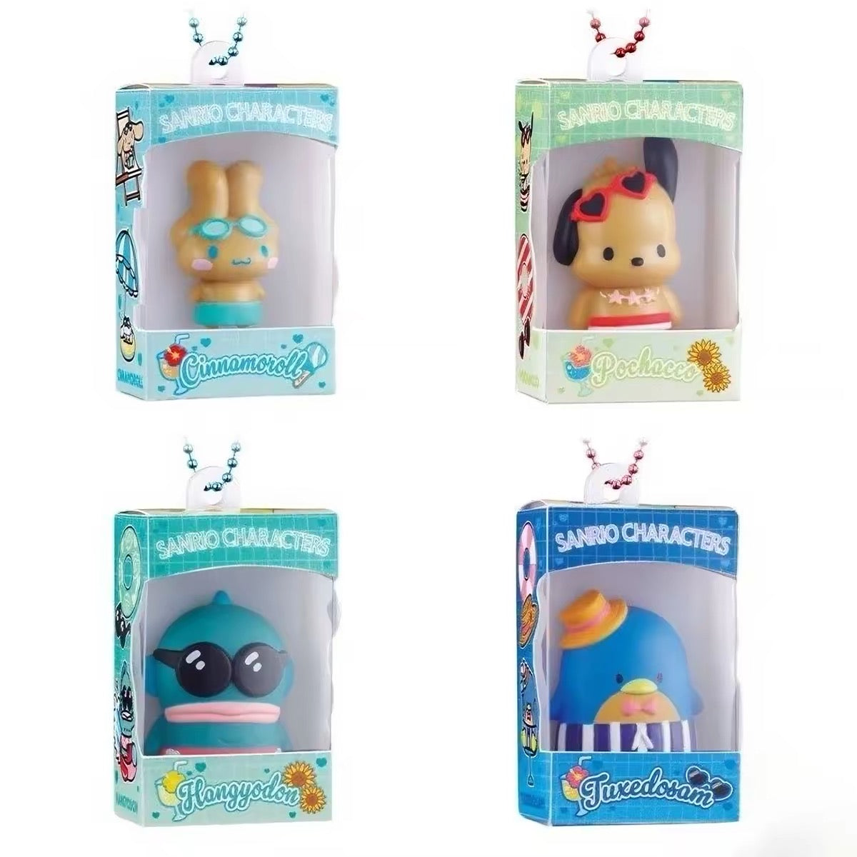 Sanrio｜BANDAI Chibitomo Summer Beach Sun‑Kissed Blind Box Mascot Charms