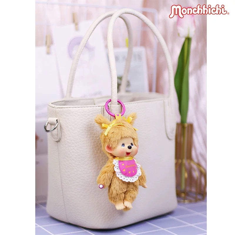 Monchhichi｜Girl with Golden Braids Charm Keychain