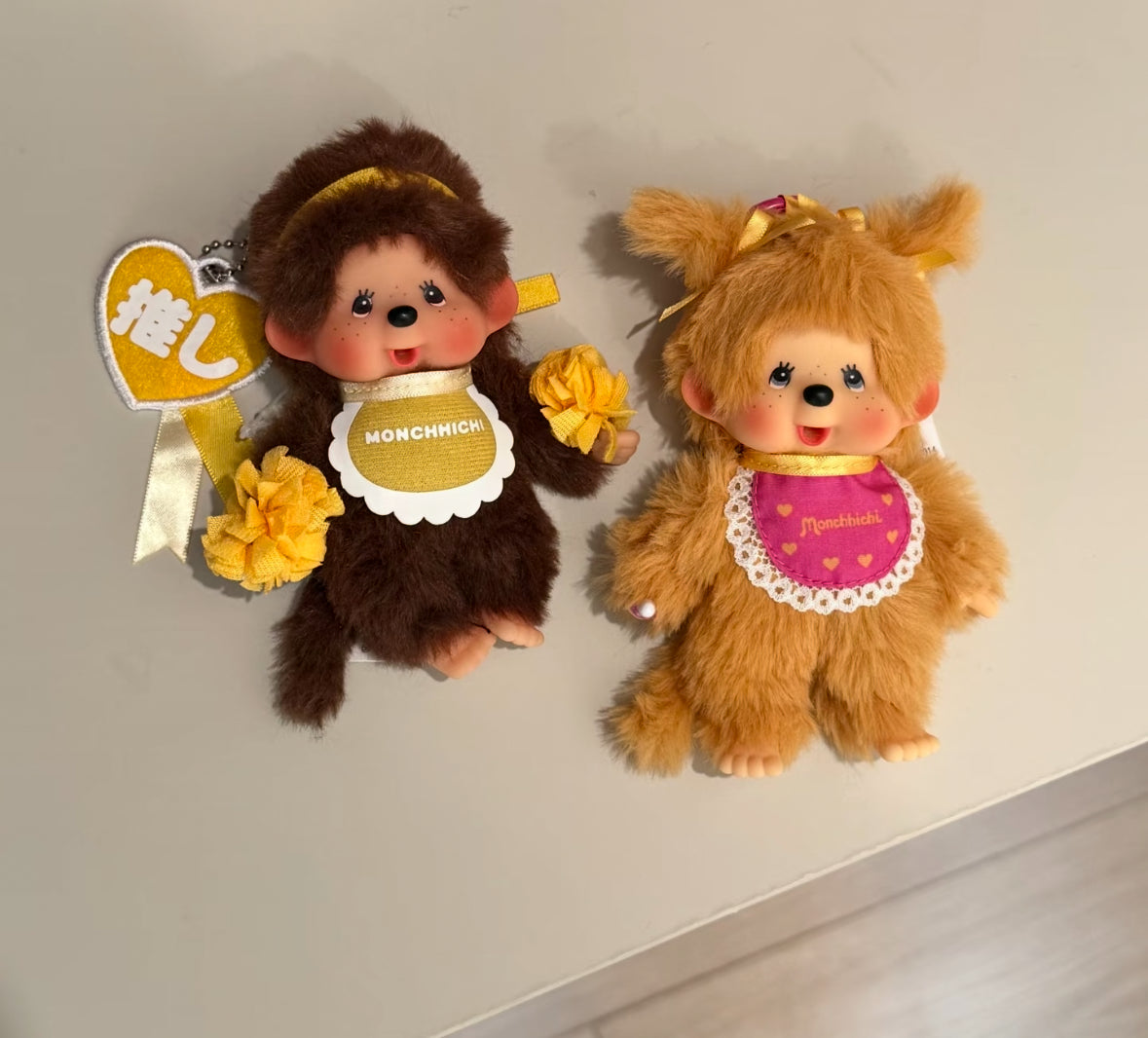 Monchhichi｜Girl with Golden Braids Charm Keychain
