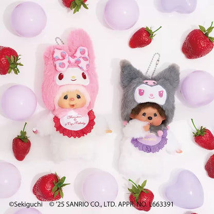 Monchhichi｜Sanrio Kuromi Mascot Plush Keychain Holder