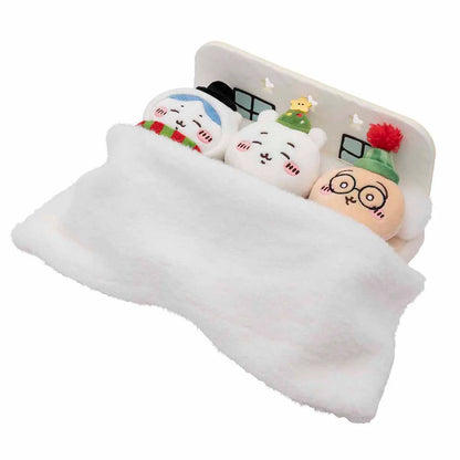 Chiikawa Happy Holiday Sleepy Bed and Connected Mascot Set