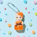Sylvania Family｜Silk cat key holder orange dress