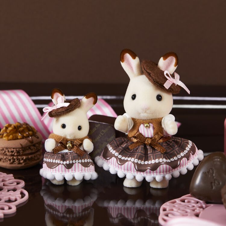 Sylvania Family ｜Sweet Chocolate Pair Set - Chocolate Rabbit Girl & Baby