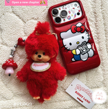 Monchhichi｜BOY 80th Anniversary Kiddyland Limited Edition Red Plush Keychain