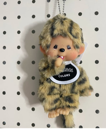 MONCHHICHI｜COLOR LEOPARD PRINT KEYCHAIN HOLDER PLUSH KEYCHAIN