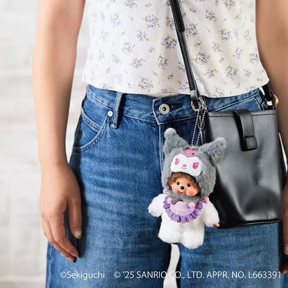 Monchhichi｜Sanrio Kuromi Mascot Plush Keychain Holder