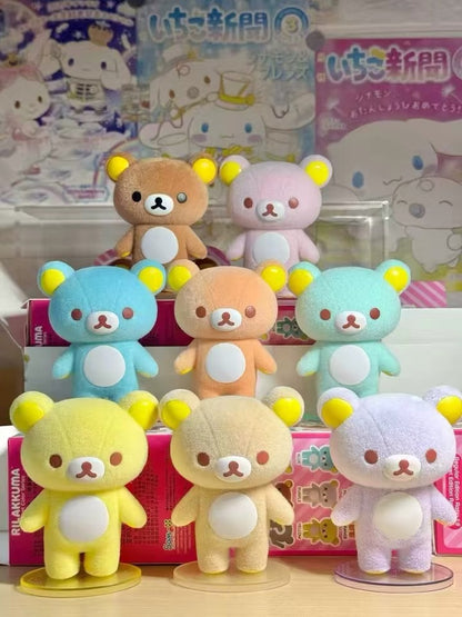 Rilakkuma｜Cheese Carnival Series Flocked Figure Blind Box Collectible Desk Ornament