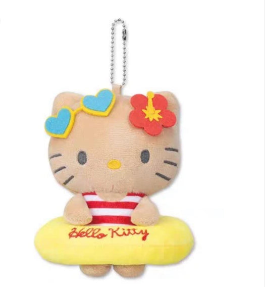 Sanrio Avail | Summer Beach Series Swimming Ring Mascot Charm - Tanned Hello Kitty