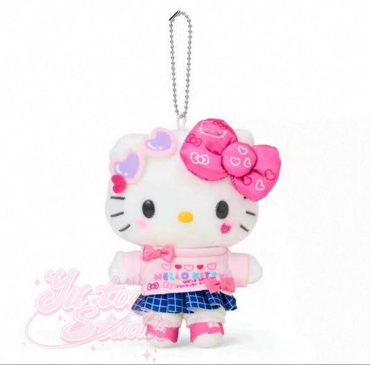 Sanrio Gakuen Glitter Festival Design Series Hello Kitty Mascot Keychain