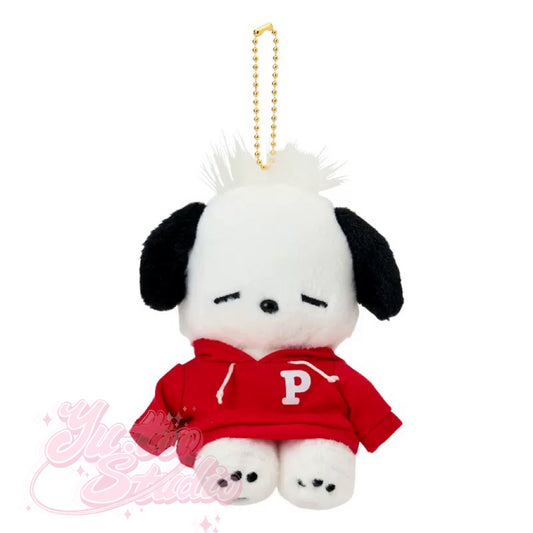 Sanrio Pochacco Hoodie Mascot Keychain (Closing eyes version)
