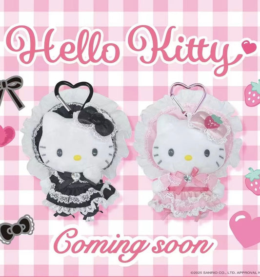 Sanrio Hello Kitty Lolita Dress Mascot Keychain Plush (Black/Pink)