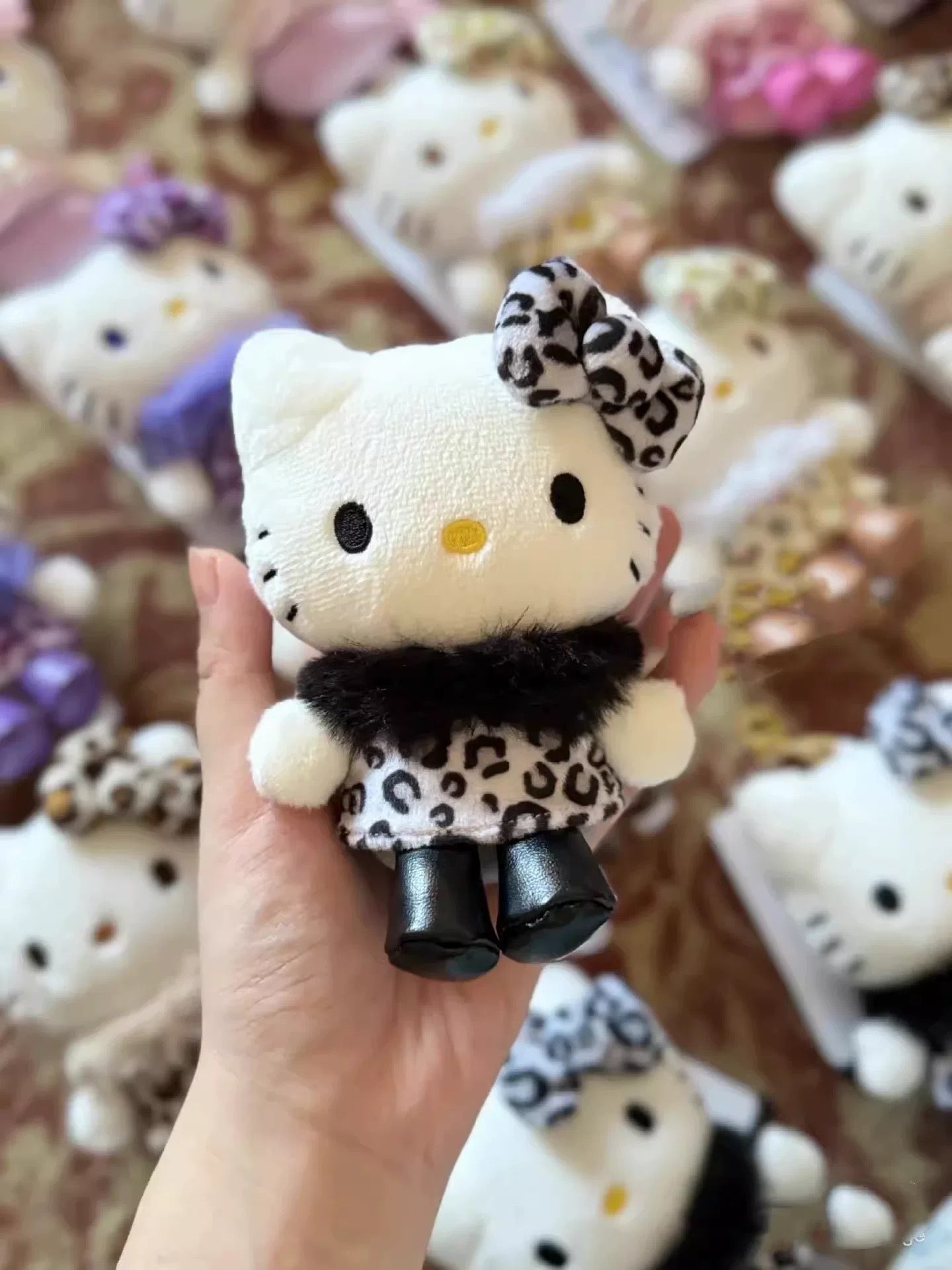 Sanrio ｜Hello Kitty Animal Leopard Print Mascot Holder Keychain 豹纹 Kitty