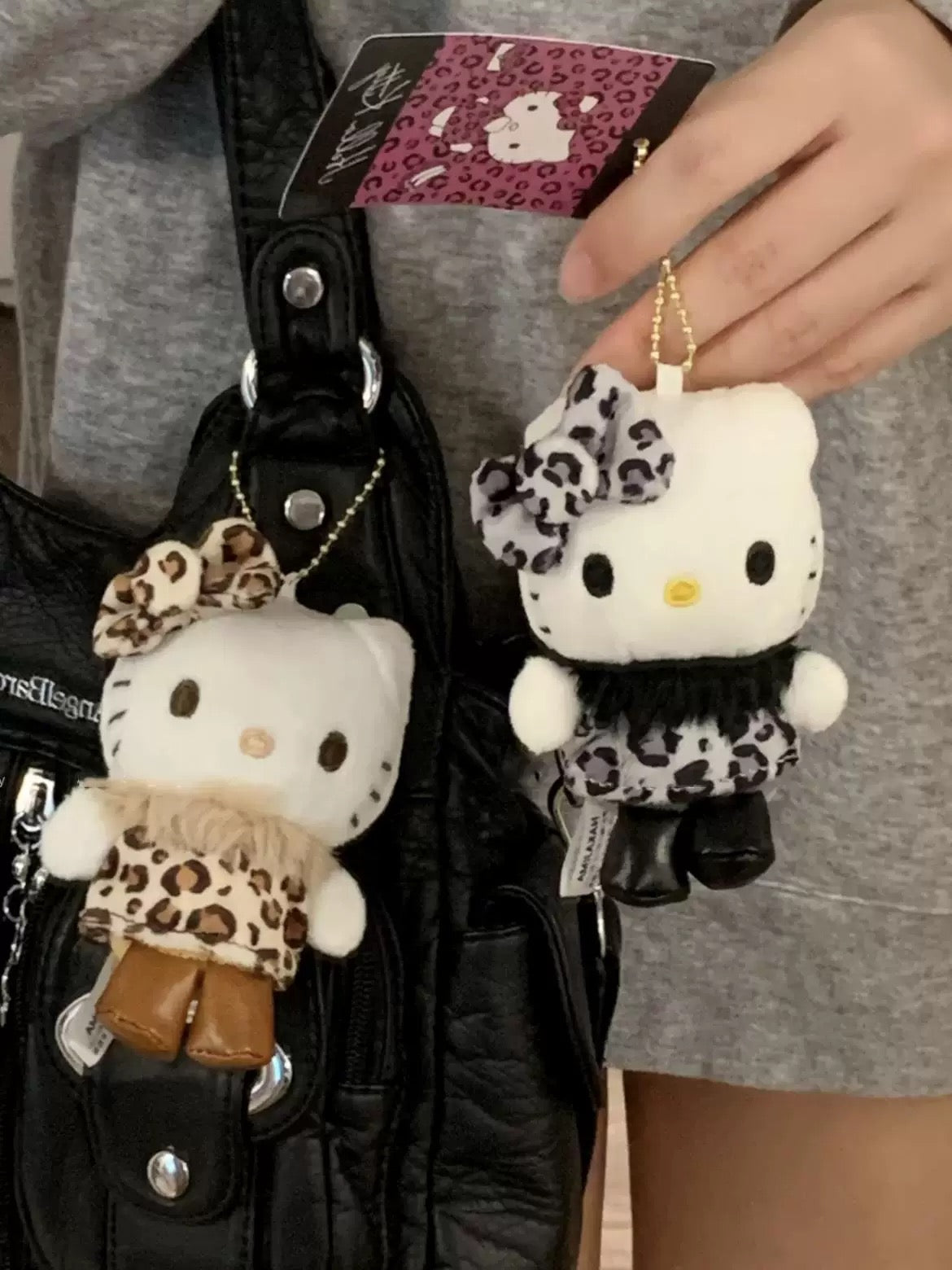 Sanrio ｜Hello Kitty Animal Leopard Print Mascot Holder Keychain 豹纹 Kitty