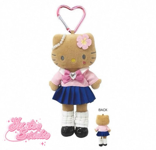 Sanrio Hello Kitty Tanned Long Leg School Uniform Mascot Keychain